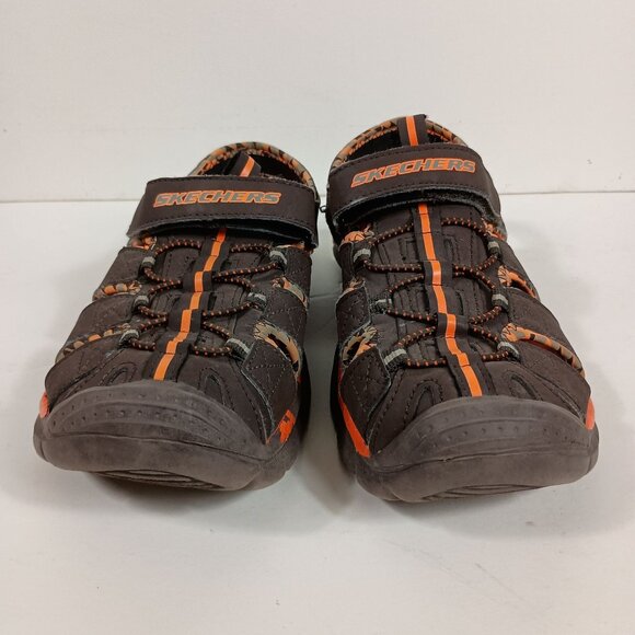 Skechers Relix Trophix Boys Sandals Brown & Orange Outdoor Sandals Size 5 92189L - Picture 3 of 8